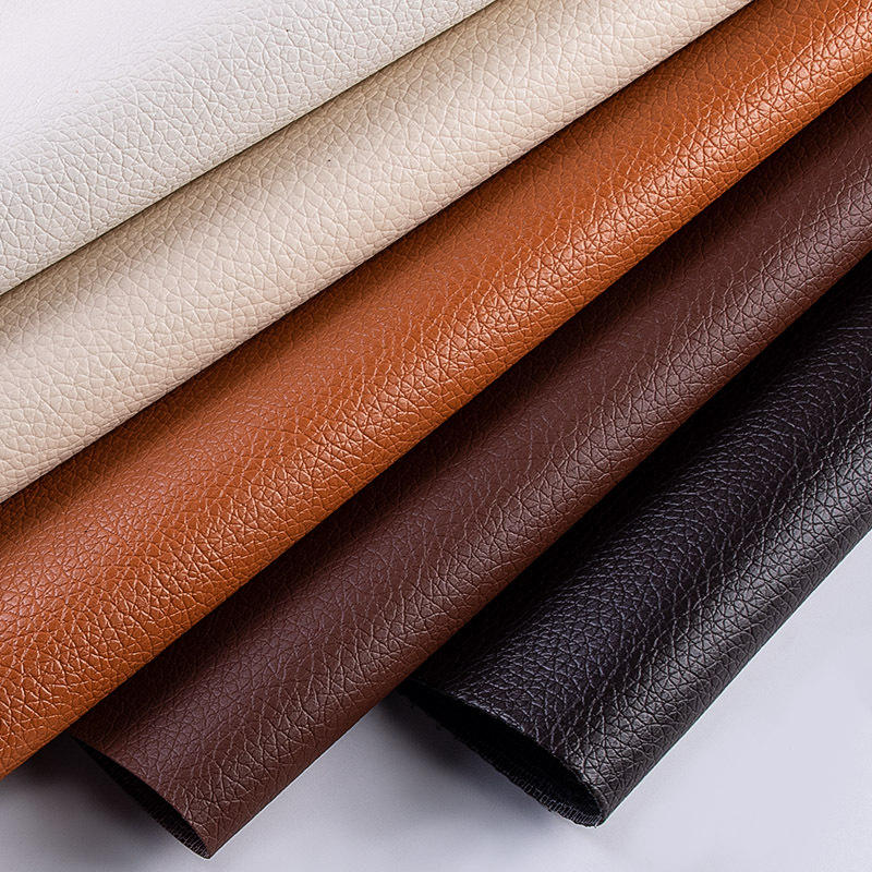 Knitted Backing Artificial Synthetic PVC Leather for Upholstery