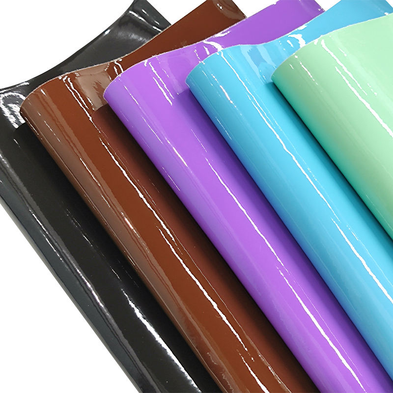 Solid Colors Patent Glossy Mirror Waterproof Pvc Synthetic Leather for Making Patent Bag Shoes