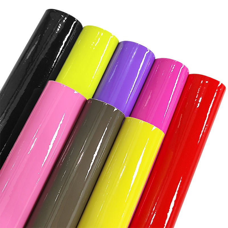 Solid Colors Patent Glossy Mirror Waterproof Pvc Synthetic Leather for Making Patent Bag Shoes - Image 2
