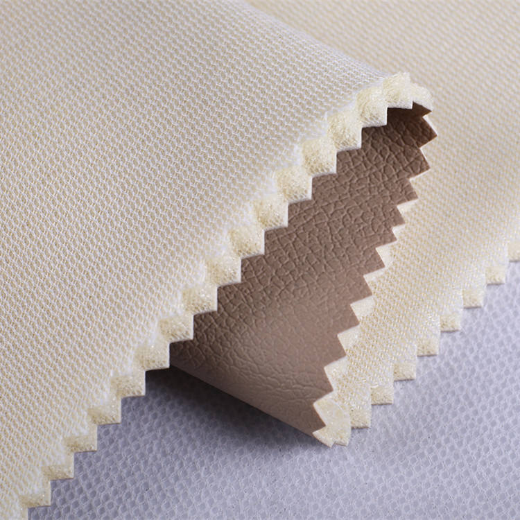 Bonded 2023 Composite Woven Car Seat Fabric Plain Leather or Artificial PVC with Foam and Mesh Dingxin Pvc Leather for Sofa - Image 2