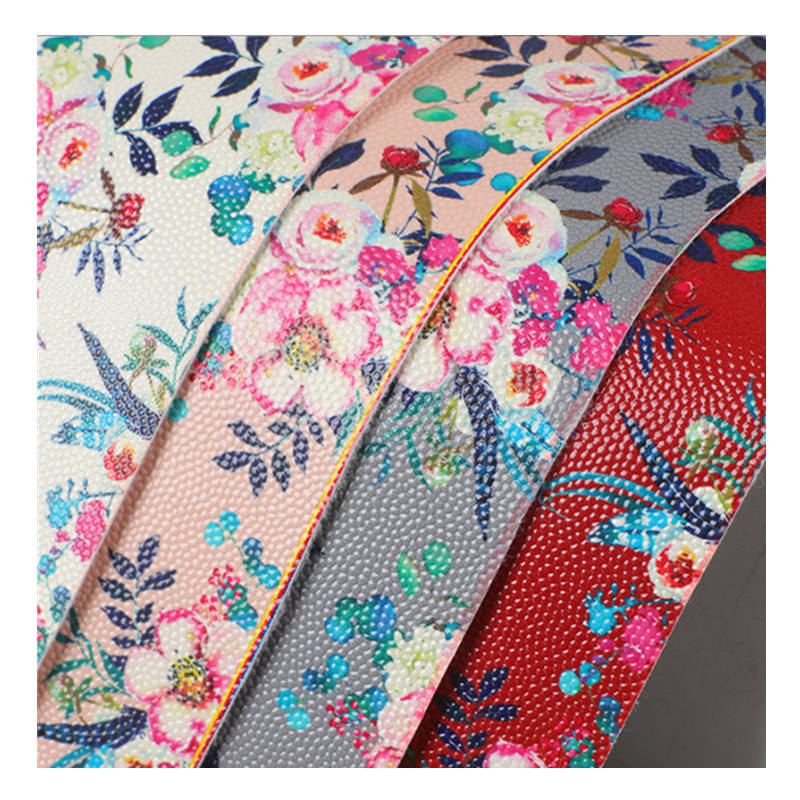 New Design Pearl Pattern 0.9mm Colorful Flower Plant Printed Synthetic Artificial Faux PVC Leather for Handbag Shoe