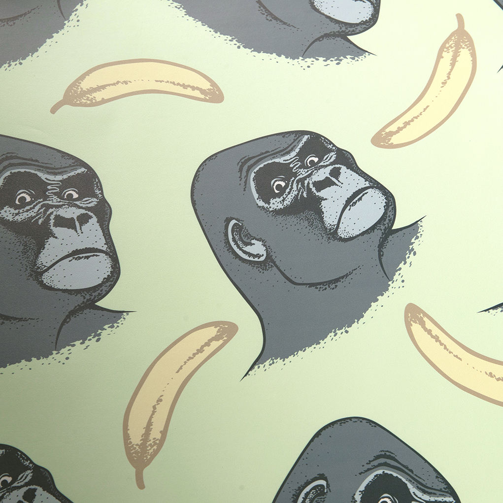 New style faux leather designer custom orangutan pattern digital print synthetic Pu fabric for print tote bags - Image 6